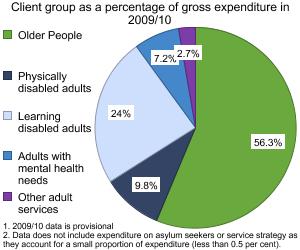 Graph showing the client group as a percentage of gross expenditure