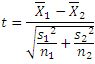 T-test equation