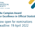 2022 Campion Award for Excellence in Official Statistics launched